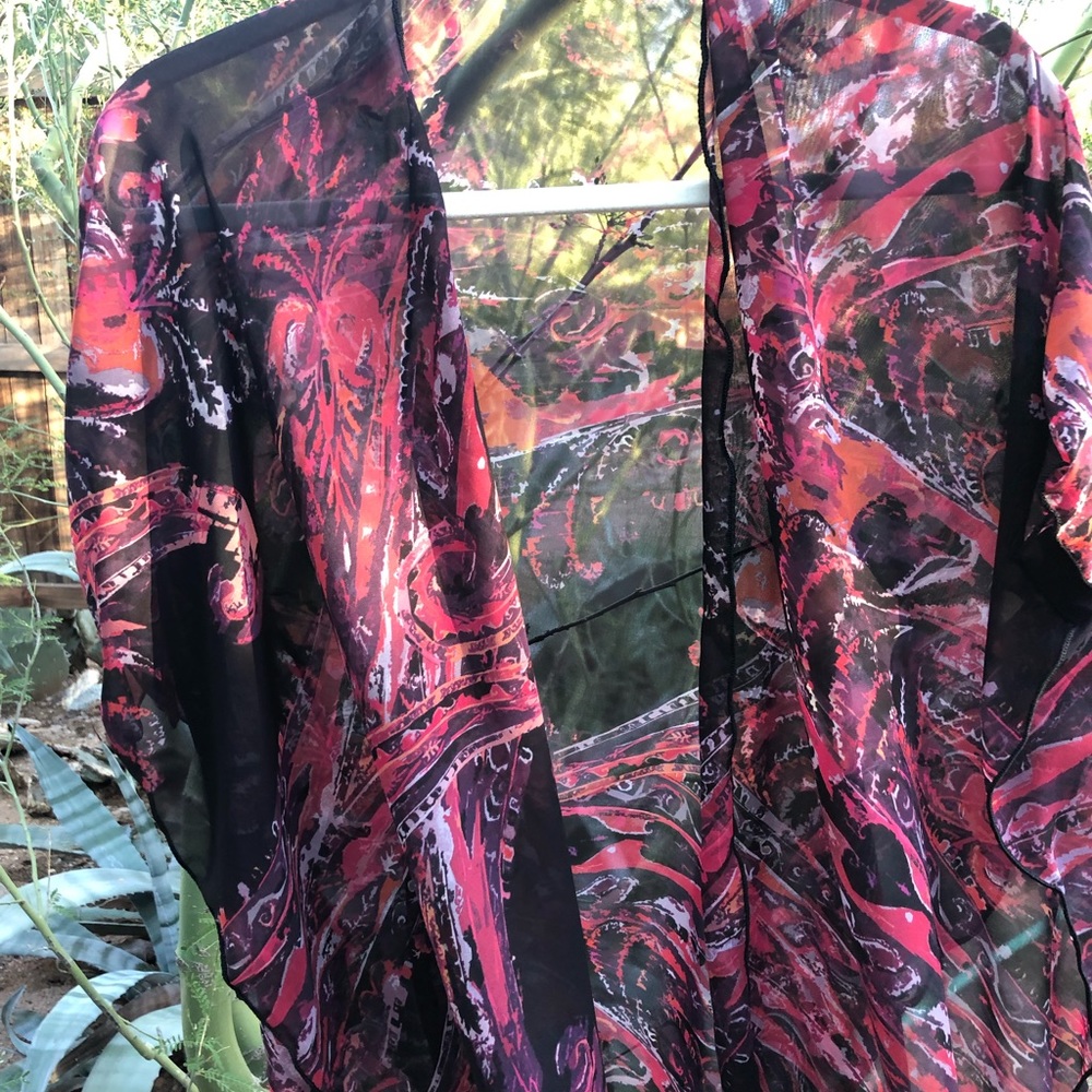 Vintage inspired Sheer Wrap floral lightweight